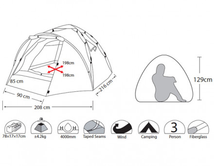Палатка-автомат трехместная Envision 3