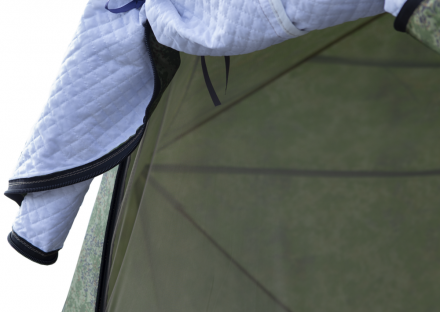 Палатка зимняя КУБ 3 Дубль (трехслойная, дышащая, камуфляж, москитная сетка)