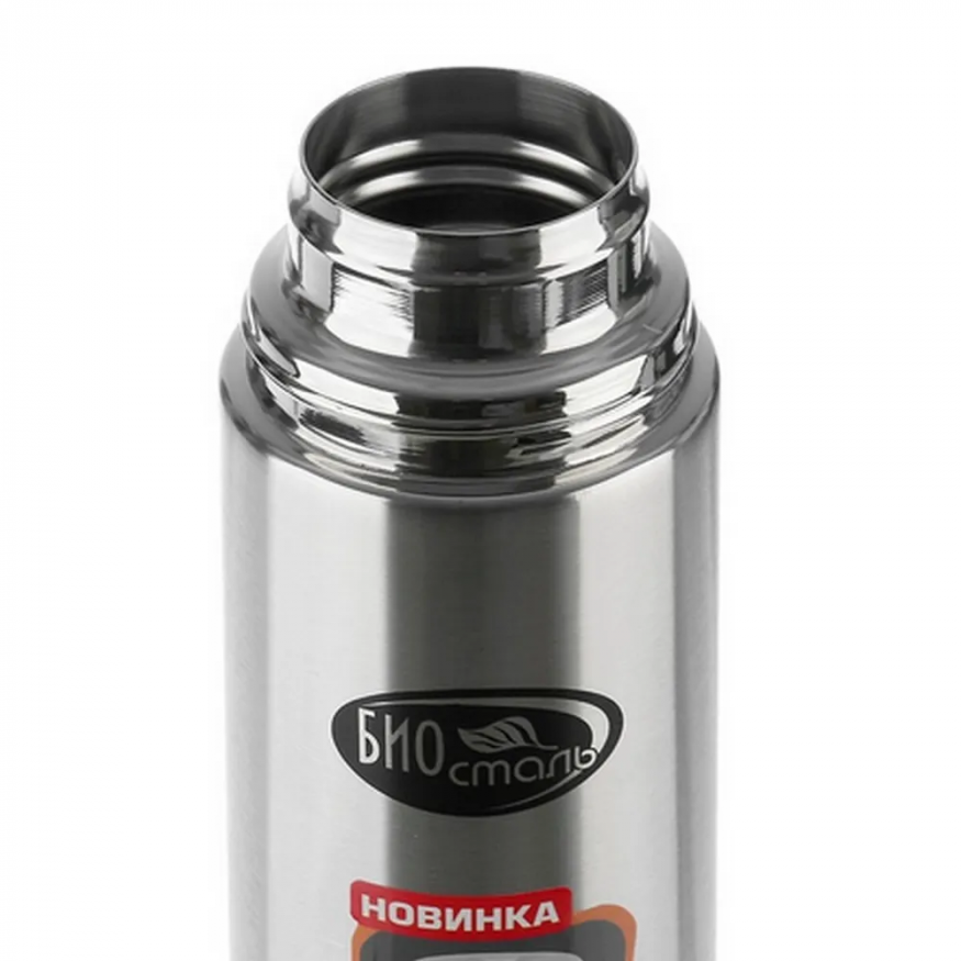 Термос Биосталь с узкой горловиной и пробкой с ситечком, 1,0 л
