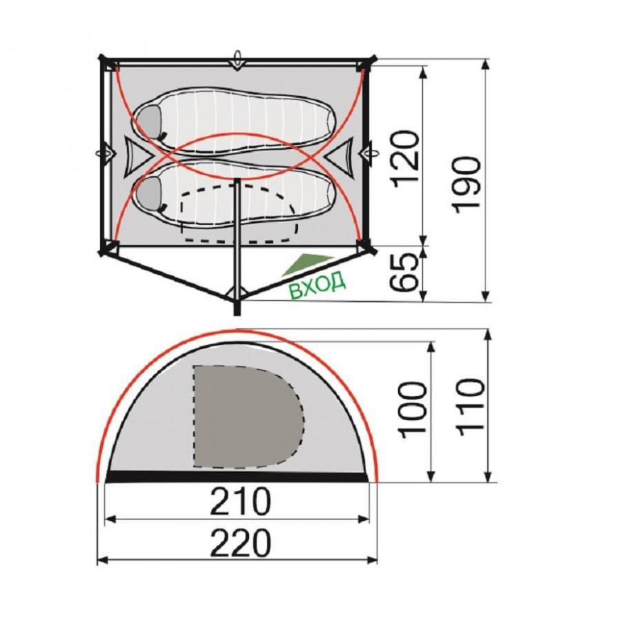 Палатка RockLand Way 2-местная Si Alu